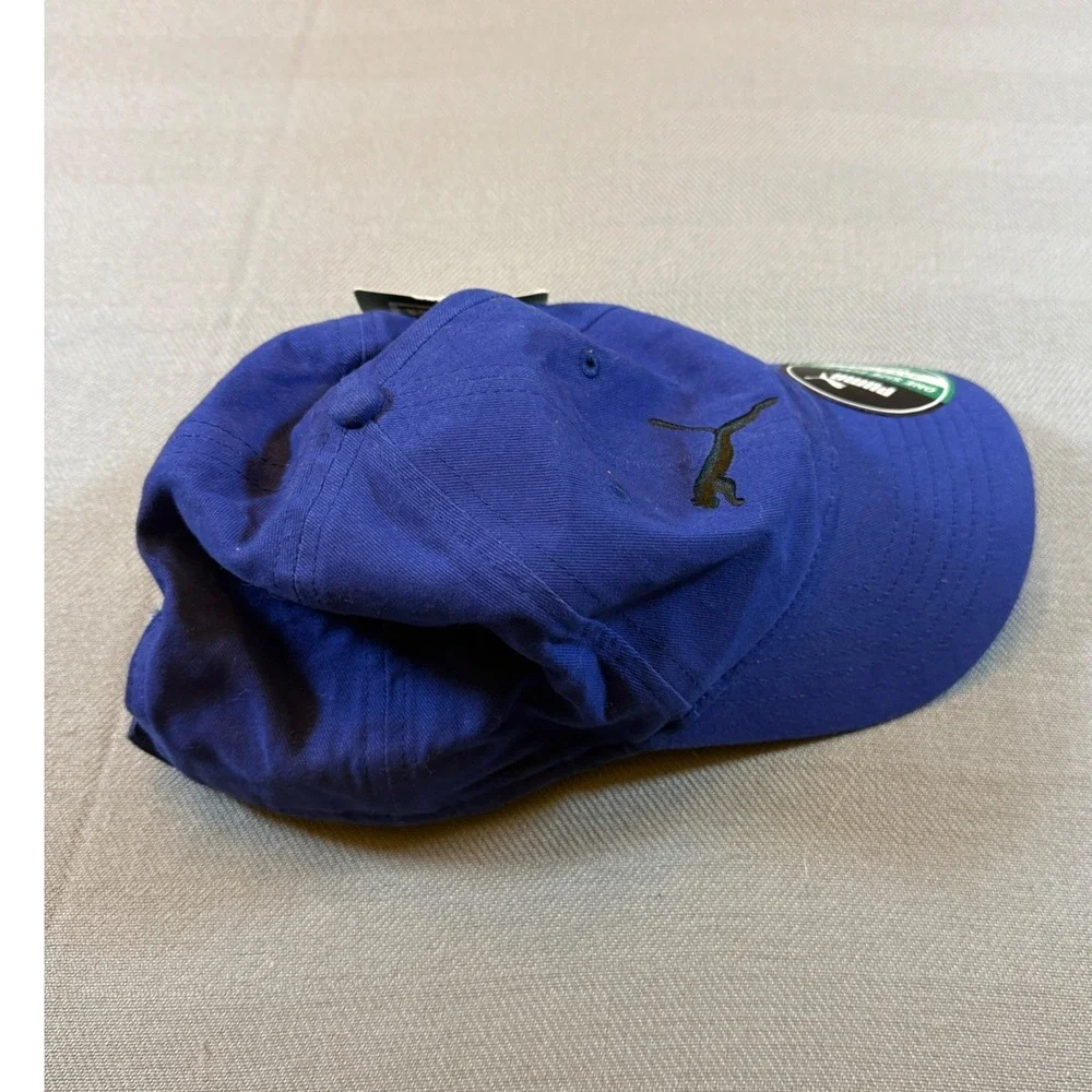 Puma Youth Adjustable Baseball Cap Royal Blue Black Cat Logo PV7-1158-421 NWT